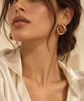 18K Gold-Plated Alloy Resin Geometric Earrings